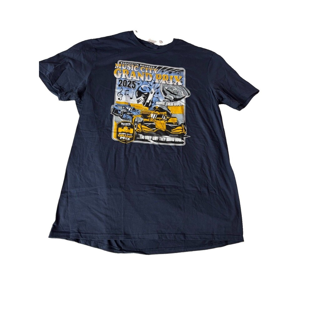 Indy Car Borchetta Bourbon Music City Grand Prix 2025 T-Shirt 2XL Navy